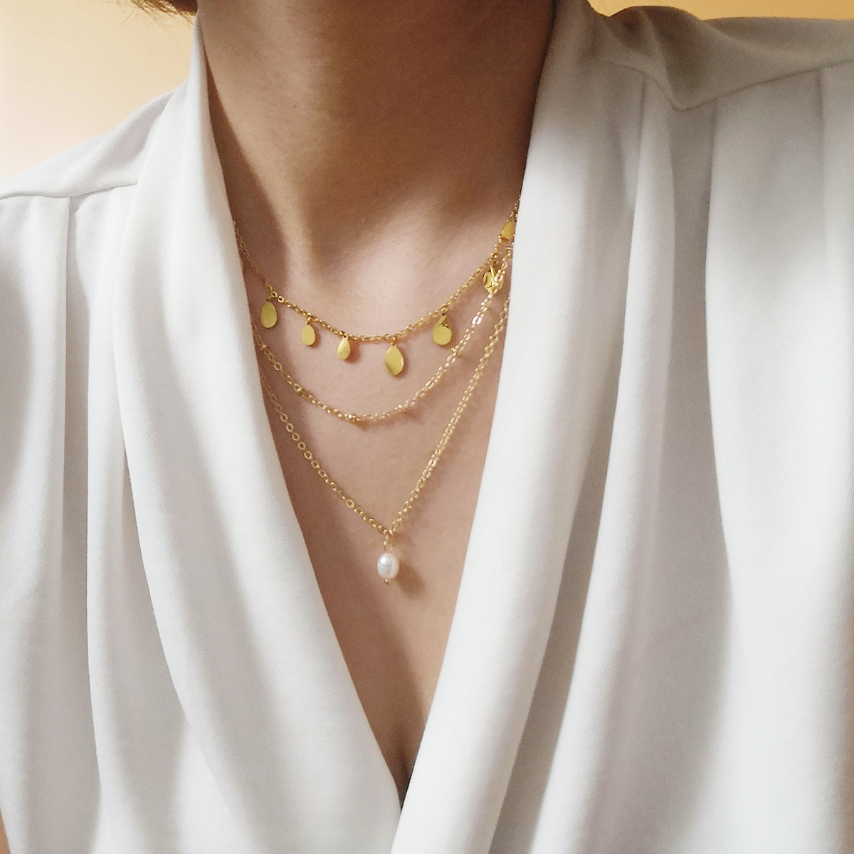 Nuance Necklace with Pendants in Gold Plated