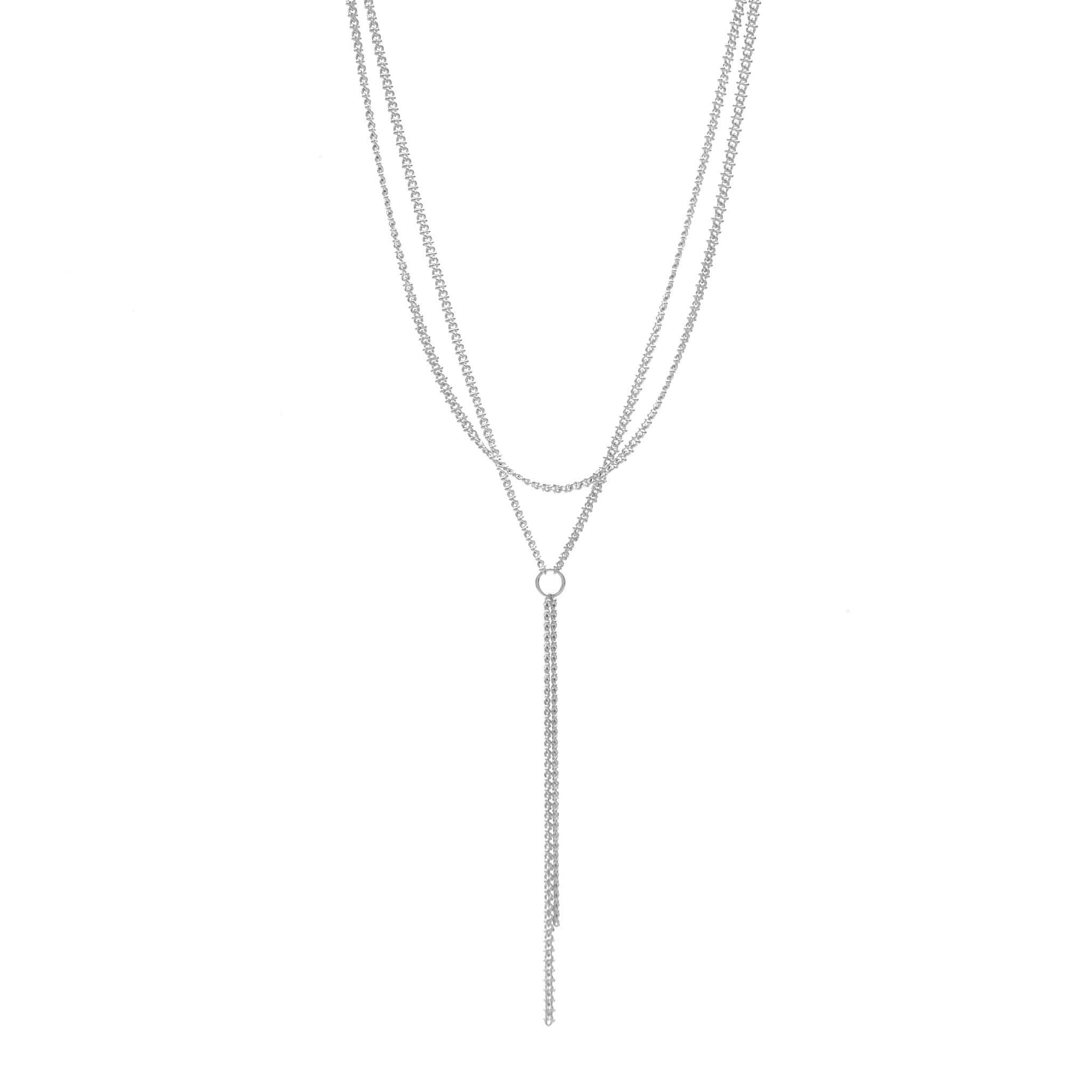 Cascata Long Chain Necklace in Silver Plated – Jewelry Splash