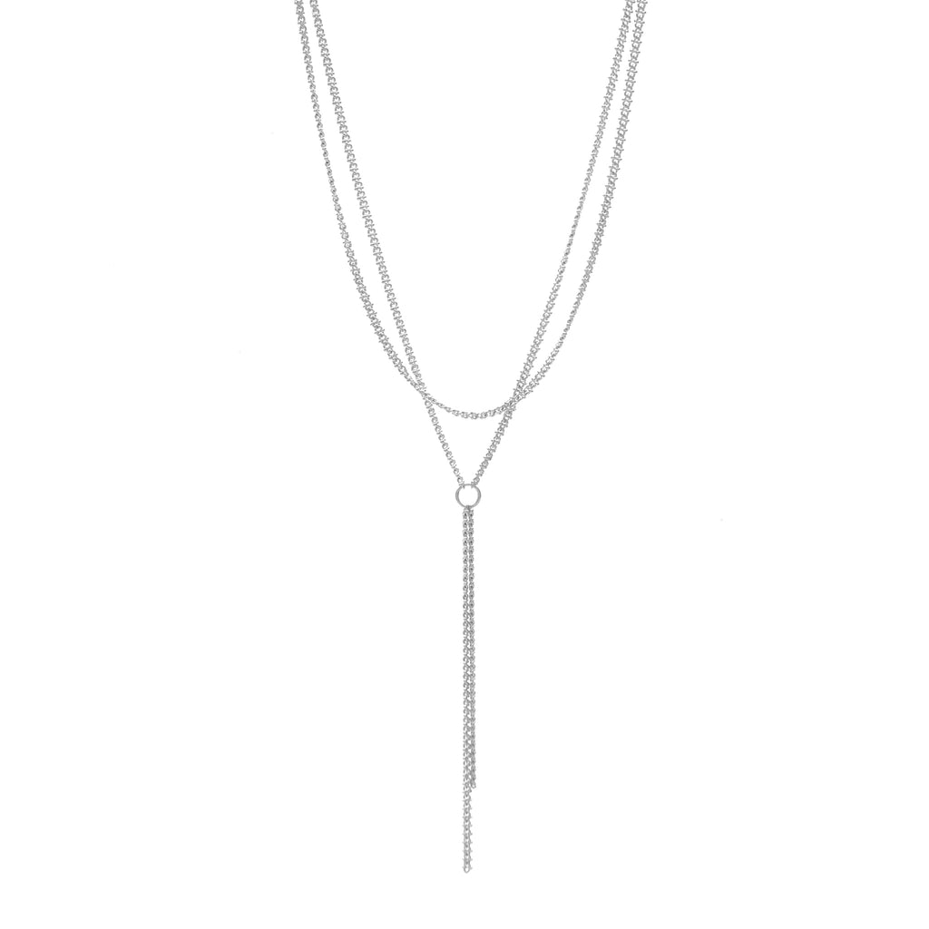 Cascata Long Chain Necklace in Silver Plated product photo