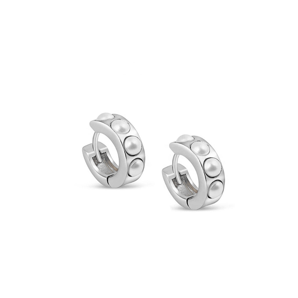 Ella Hoop Earrings with Pearls in Sterling Silver product photo