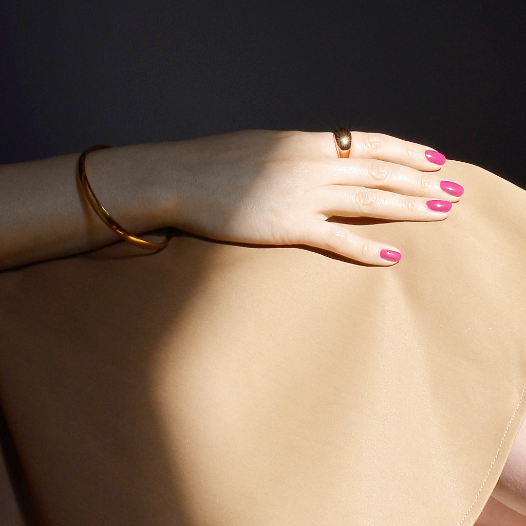 Light Curves Dome Ring in Gold Plated Lifestyle photo