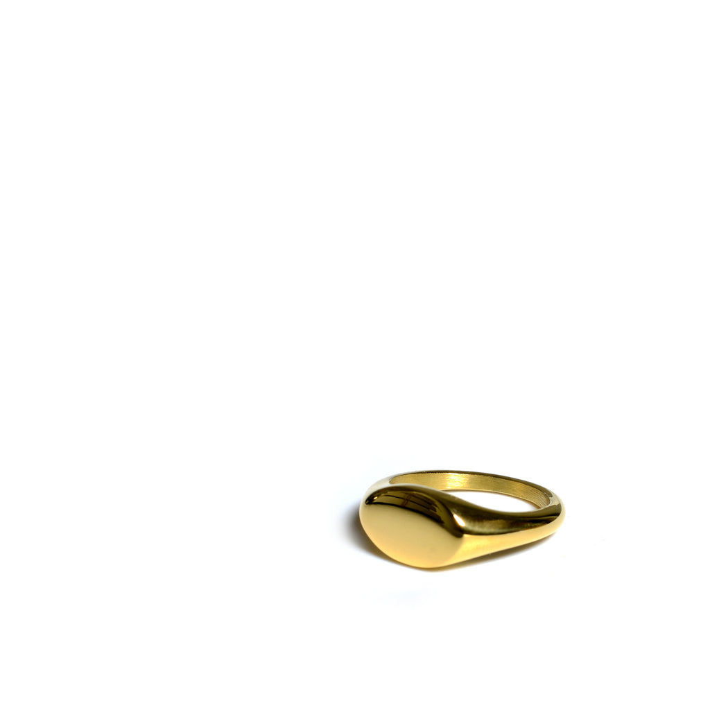 Luna Signet Ring in Gold Plated Product photo