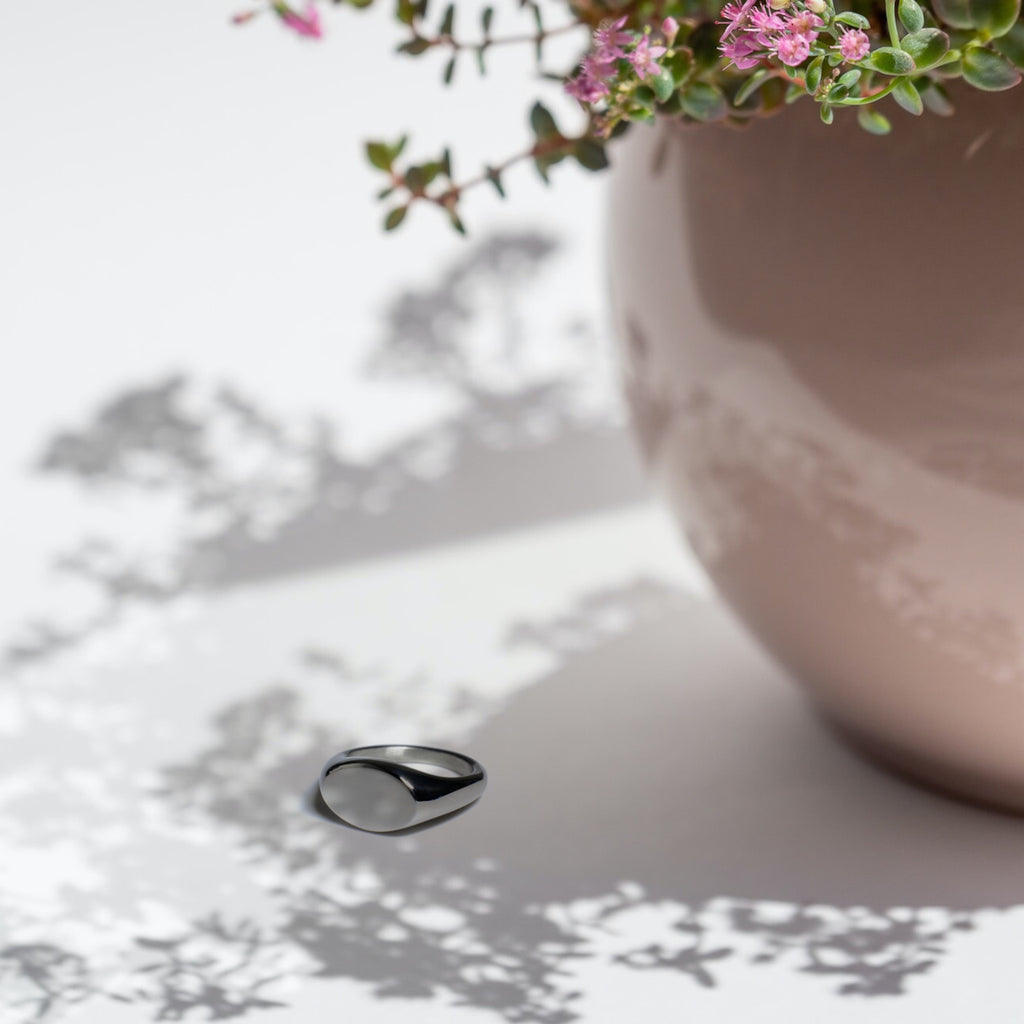 Luna Signet Ring in Silver Plated Product photo