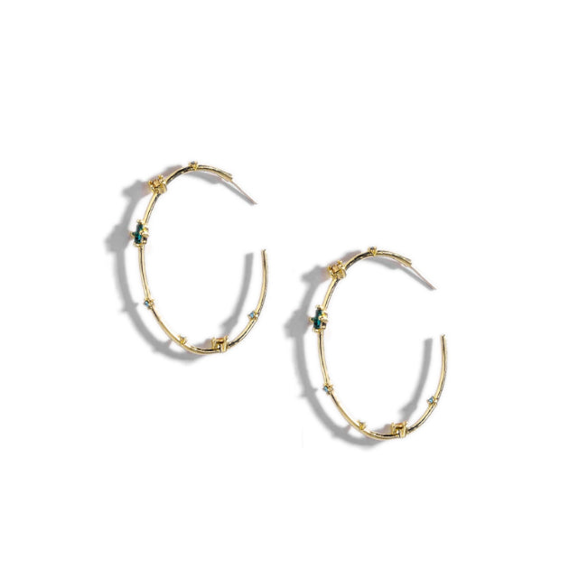 Mila Hoops with Colorful Zircons Product photo