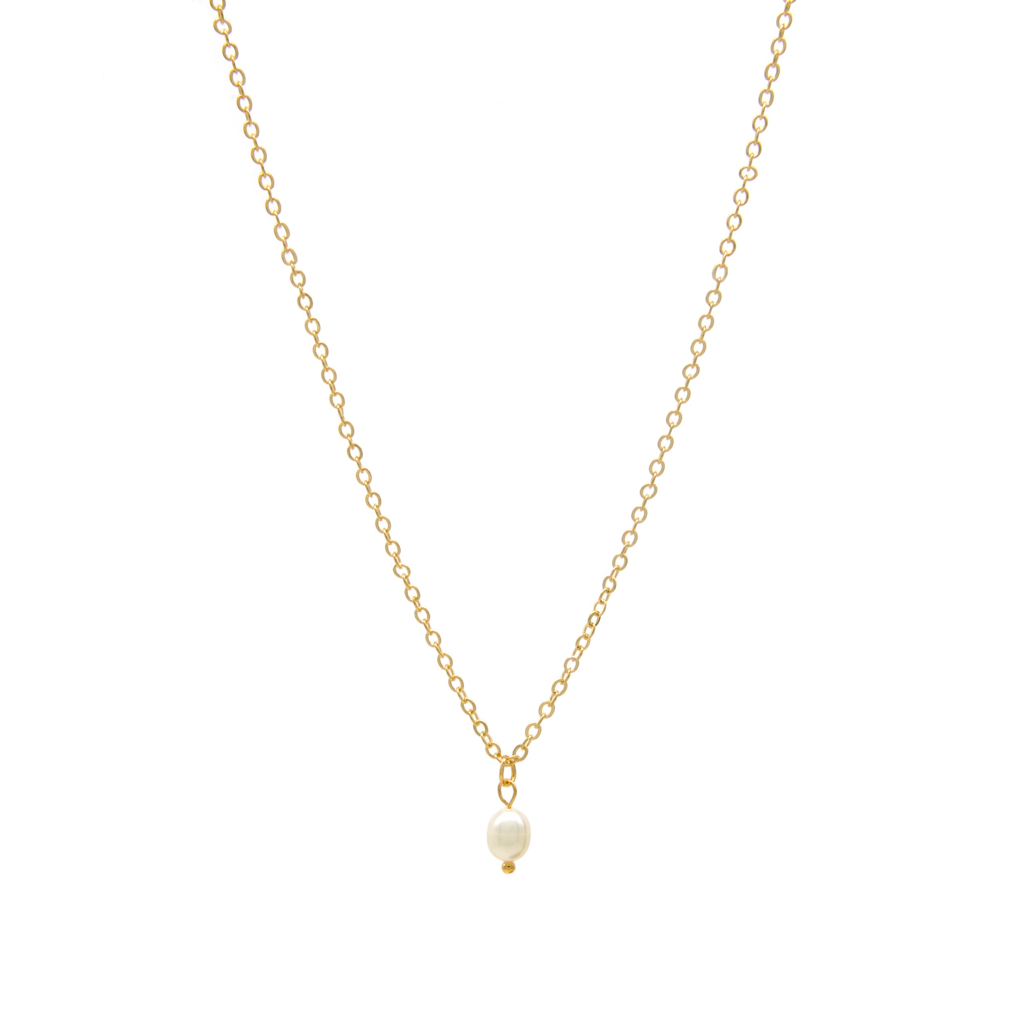 Nuance Chain Necklace with Pearl in Gold Plated