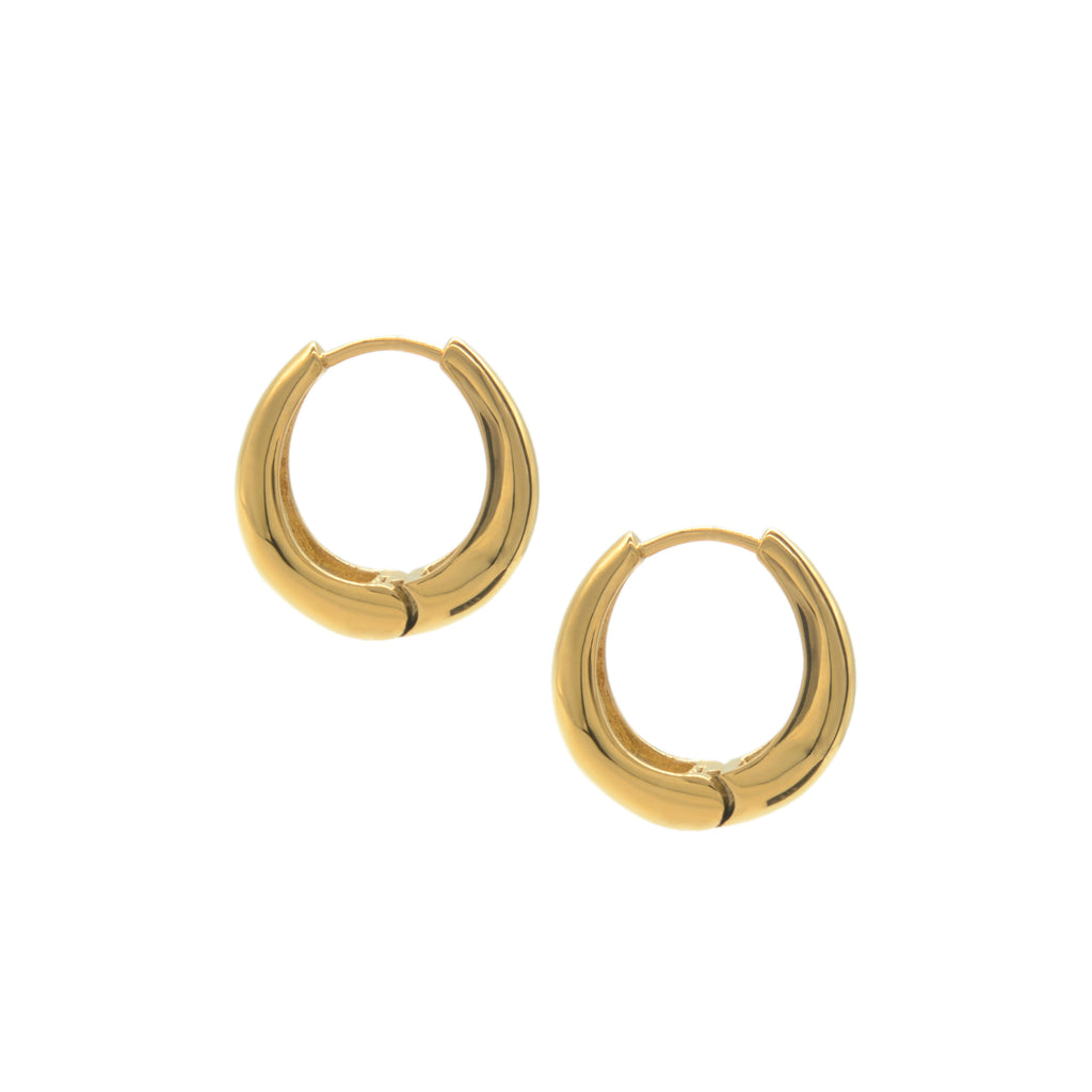 Victoria Wide Hoops in Gold Plated Product photo