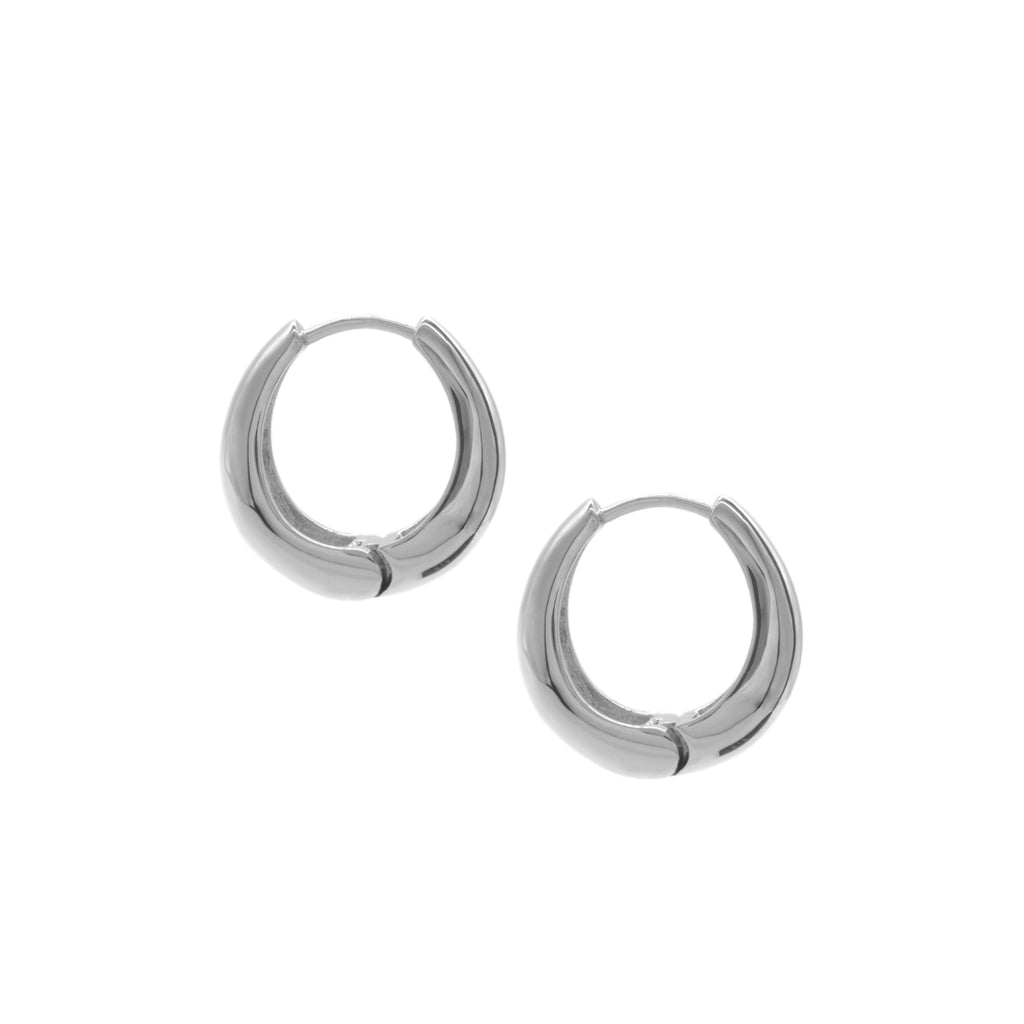 Victoria Wide Hoops in Sterling Silver Product photo